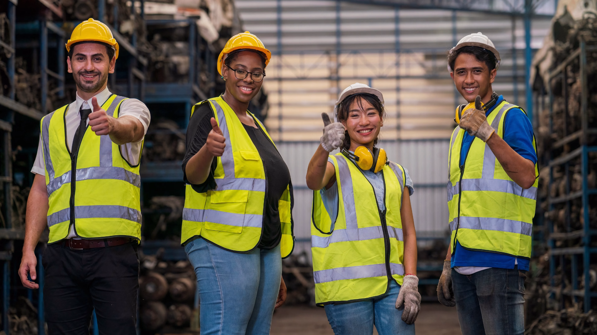 Gruppe von Mitarbeitern und Ingenieuren in Industrieanlagen in Südwestsachsen ITAS